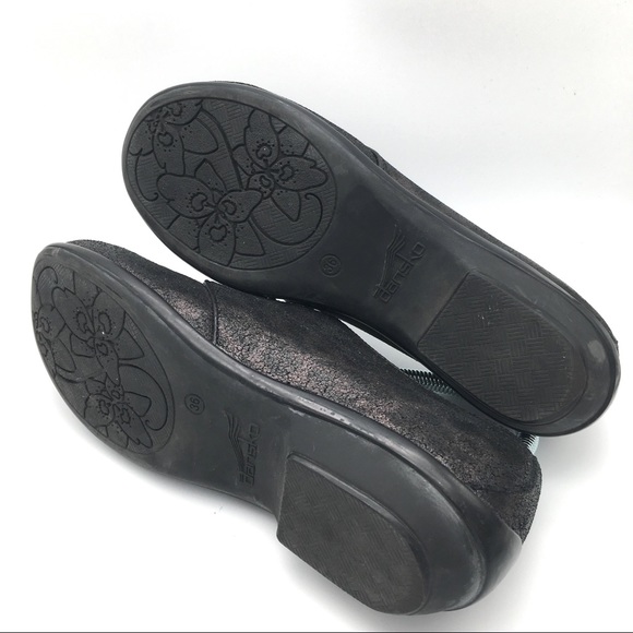 Dansko Leopard Print Oxfords Size 6 Black Bronze - Picture 5 of 8